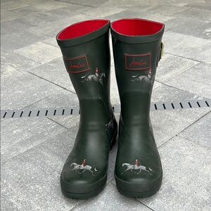 Joules Green Equestrian Rain Boots